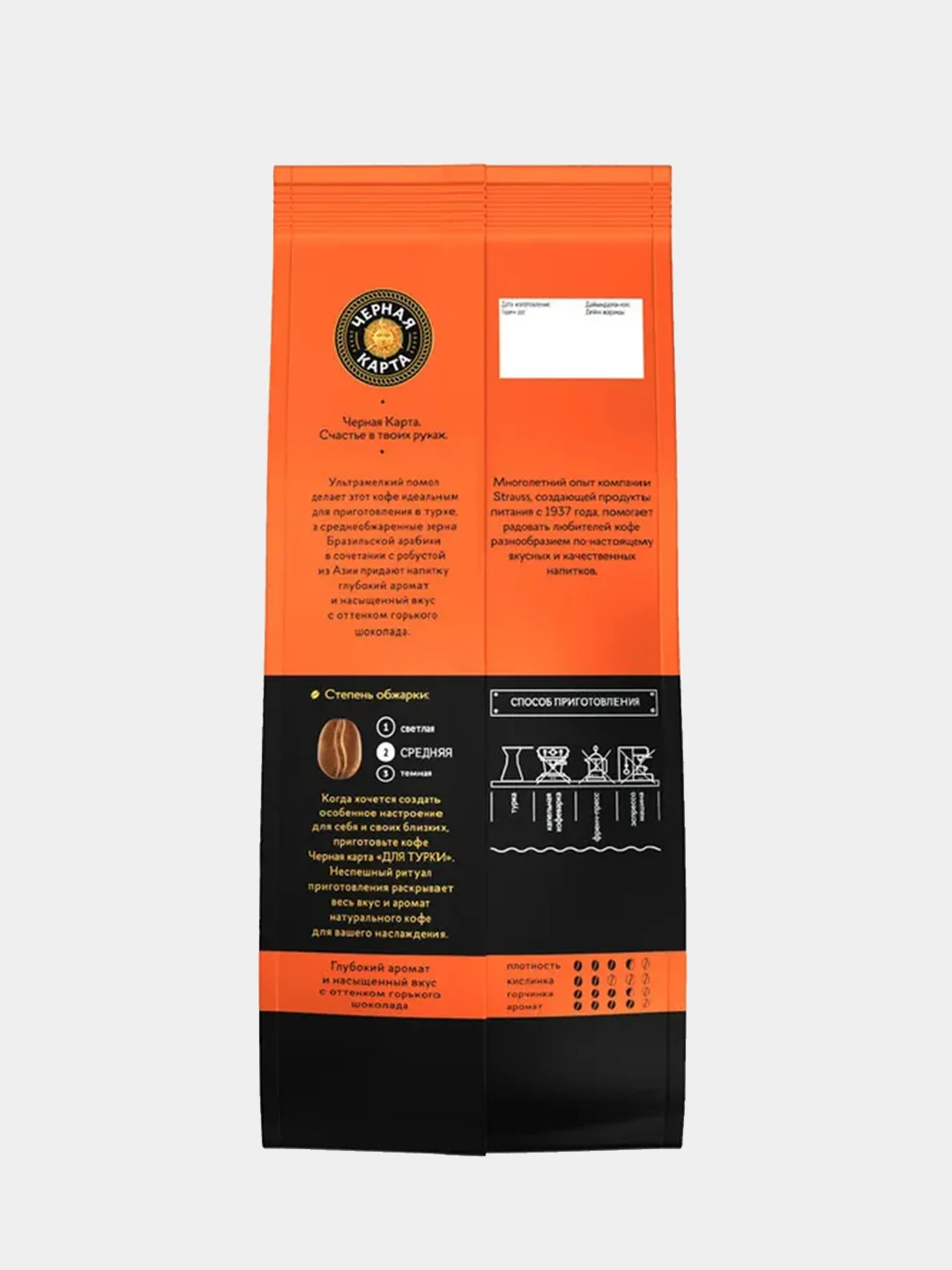 Кофе молотый Черная Карта для турки, 250 г