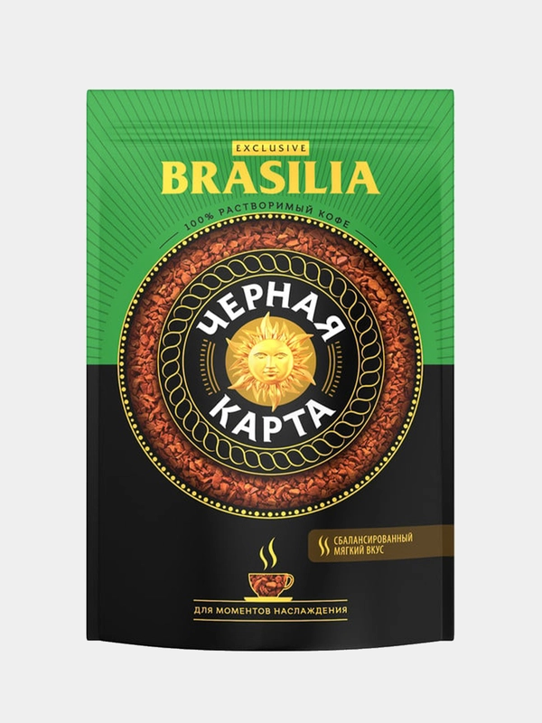 Кофе растворимый Черная Карта Exclusive Brasilia, 150 г