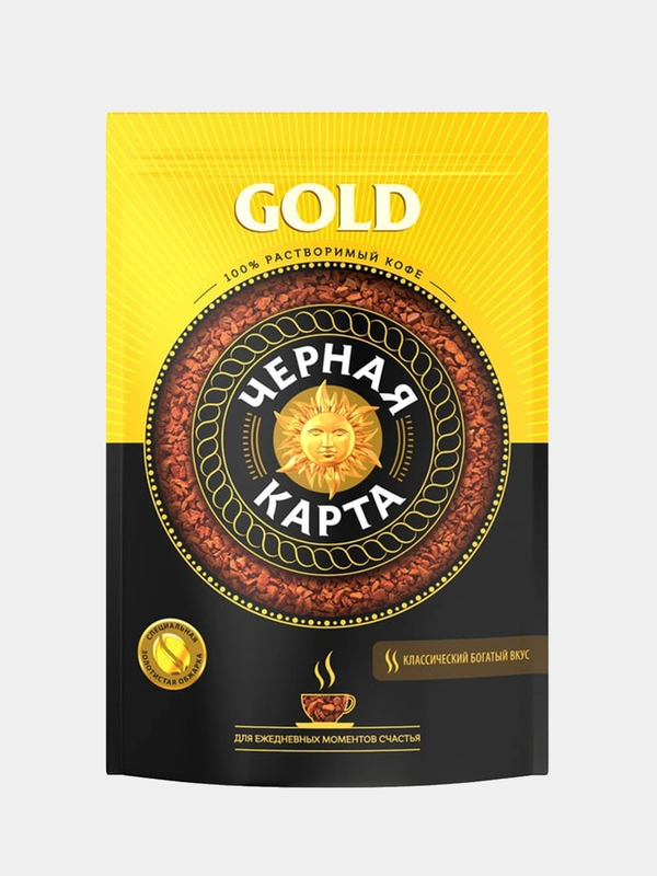 Kофе растворимый Черная Карта Gold, 150 г