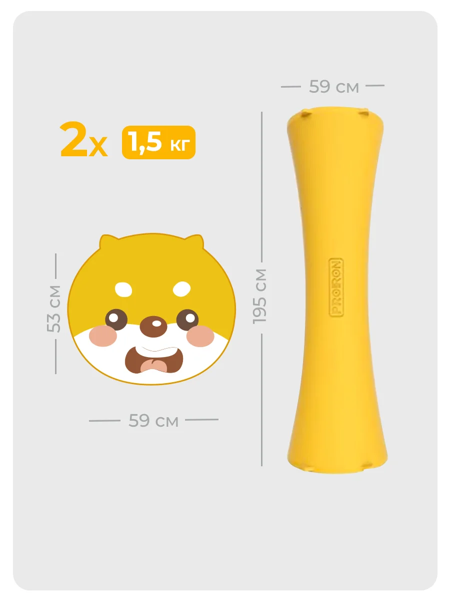 Гантели 1,5 кг PROIRON, силиконовые, 2 штуки