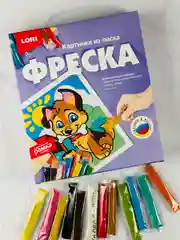 Фреска в рамке Аппликация из песка цветной песок для росписи Верный друг Щенок Лори Lori