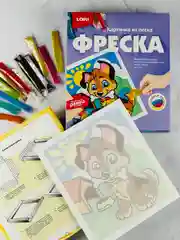 Фреска в рамке Аппликация из песка цветной песок для росписи Верный друг Щенок Лори Lori