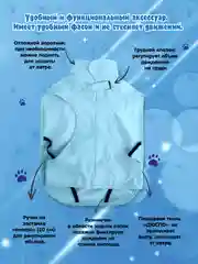 Дождевик для собак Доброзверики, №6, утепленный, голубой