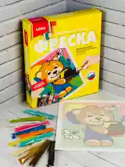 Картина из цветного песка Детское творчество фреска для росписи Мишка сладкоежка Лори Lori
