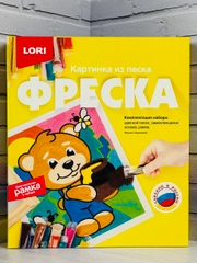 Картина из цветного песка Детское творчество фреска для росписи Мишка сладкоежка Лори Lori