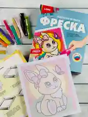 Фреска детская Картина из цветного песка Зайка Зайчик зайчонок заяц Аппликация Лори Lori