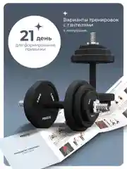 Гантели разборные, PROIRON, обрезиненные, 2 шт по 10 кг, черный