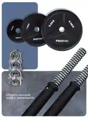 Гантели разборные, PROIRON, обрезиненные, 2 шт по 10 кг, черный