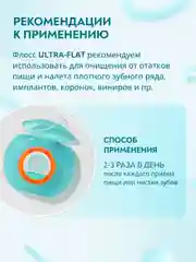 Зубная нить ультраплоская PRESIDENT Ultra-Flat, невощеная, 20 м
