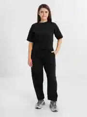 Черный костюм женский спортивный: топ и брюки