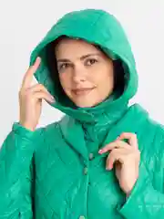 Зеленый куртка женская с капюшоном 2 в 1