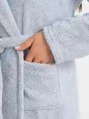 Серебряный халат женский, банный, плюшевый, на запахе