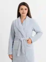 Серебряный халат женский, банный, плюшевый, на запахе