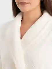 Молочный халат женский, банный, плюшевый, на запахе