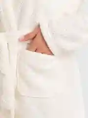 Молочный халат женский, банный, плюшевый, на запахе