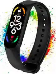 Черный ремешок для Xiaomi Mi Band 5 / 6 / 7, силиконовый