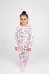 Розовый теплая пижама для девочки, рост 92-110 см, 2-5 лет