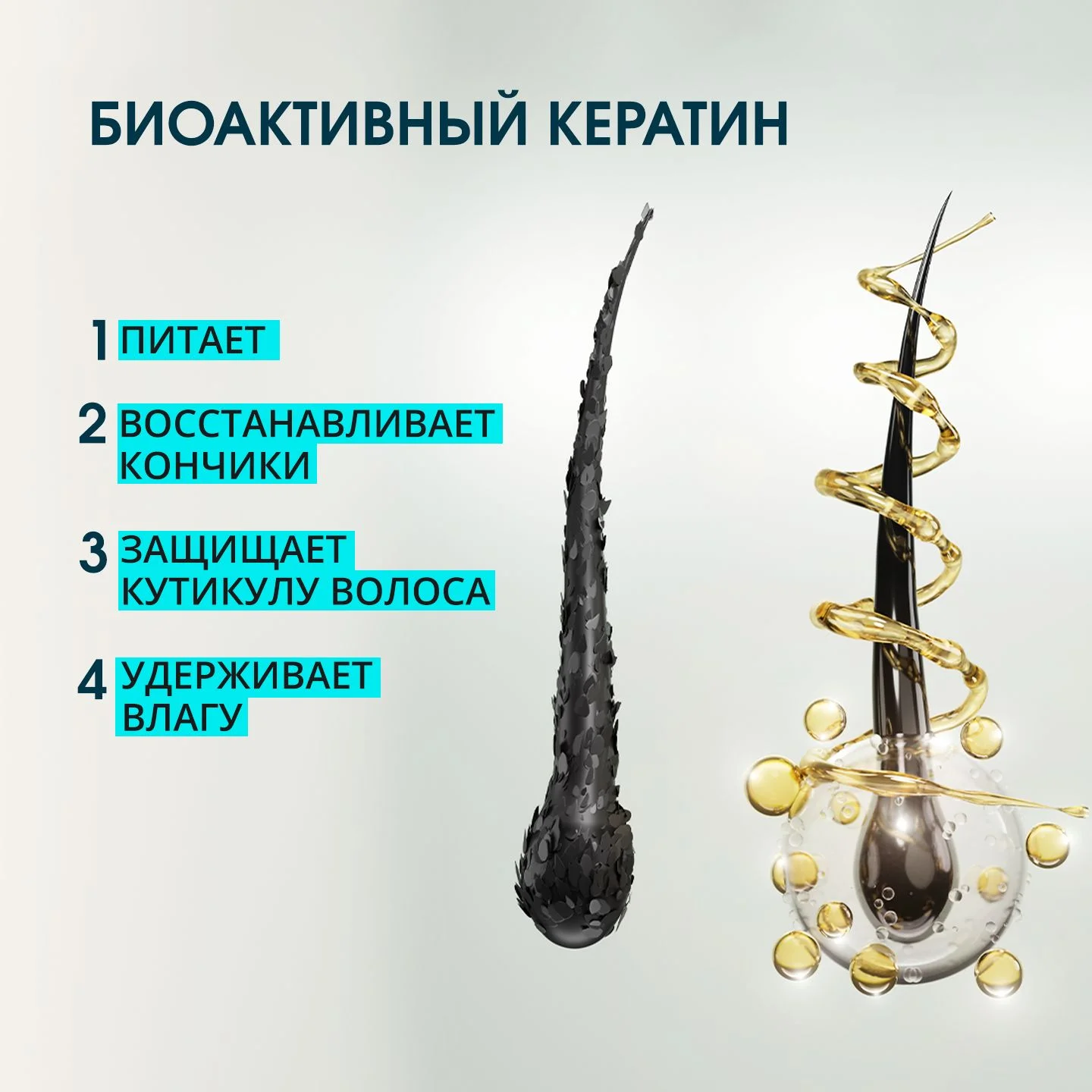 Шампунь для волос женский с кератином Krassa PRO-LINE, 1000мл