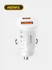 Белый автомобильное зарядное устройство в прикуриватель Type-C + USB, быстрая зарядка, 30В