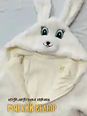 Белый комбинезон плюшевый утепленный кигуруми детский