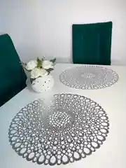 Серебряный салфетки для кухонного стола сервировочные, 1 шт