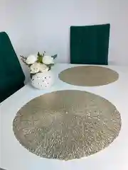 Золотой салфетки для кухонного стола сервировочные, круглые, комплект - 2 шт