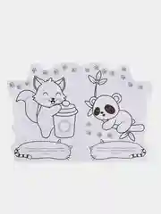 Бирюзовый раскраска с историей Котёнок, Тигренок, Пони, Единорог, Чебурашка, Щенок