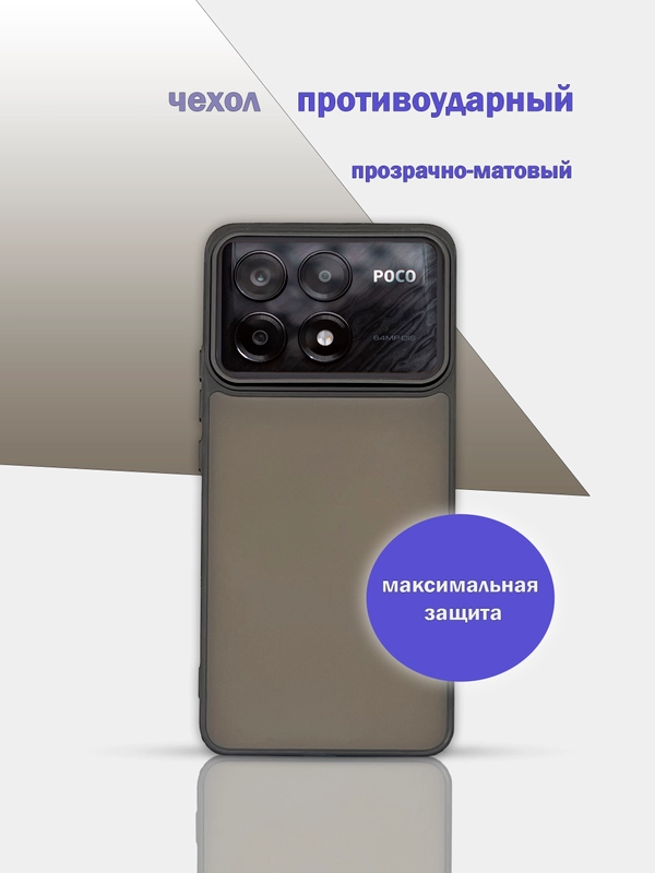 Чехол накладка для Xiaomi Poco X6 Pro, матовая, противоударная