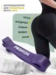 Резинка для фитнеса, PROIRON, нагрузка 27-45 кг, 2080х35х4,5 мм, фиолетовый