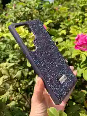 Фиолетовый силиконовый чехол the bling world для Samsung S24 Ultra / Самсунг S24 Ультра