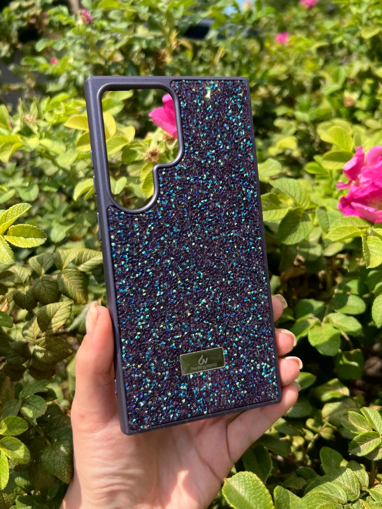 Фиолетовый силиконовый чехол the bling world для Samsung S24 Ultra / Самсунг S24 Ультра
