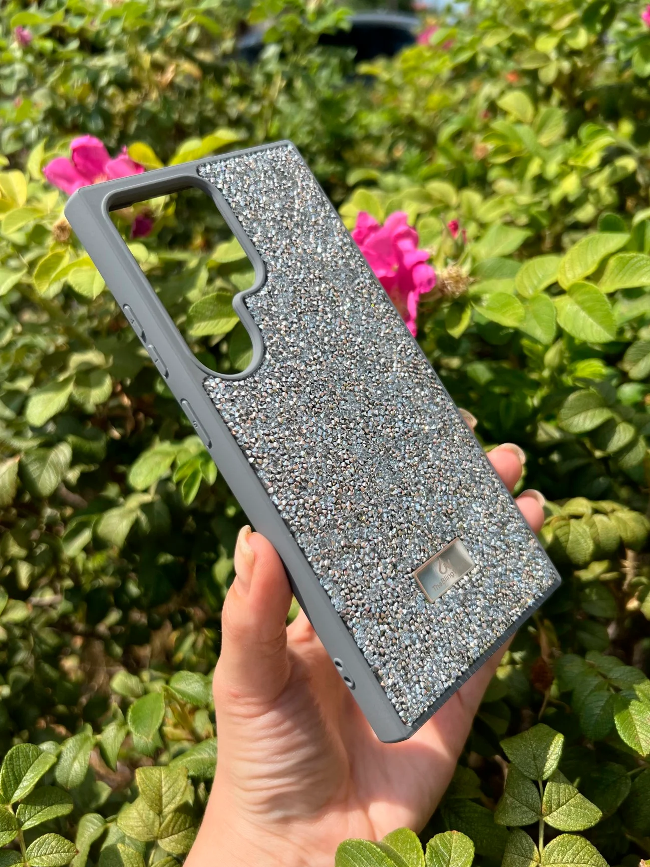 Серебряный силиконовый чехол the bling world для Samsung S24 Ultra / Самсунг S24 Ультра