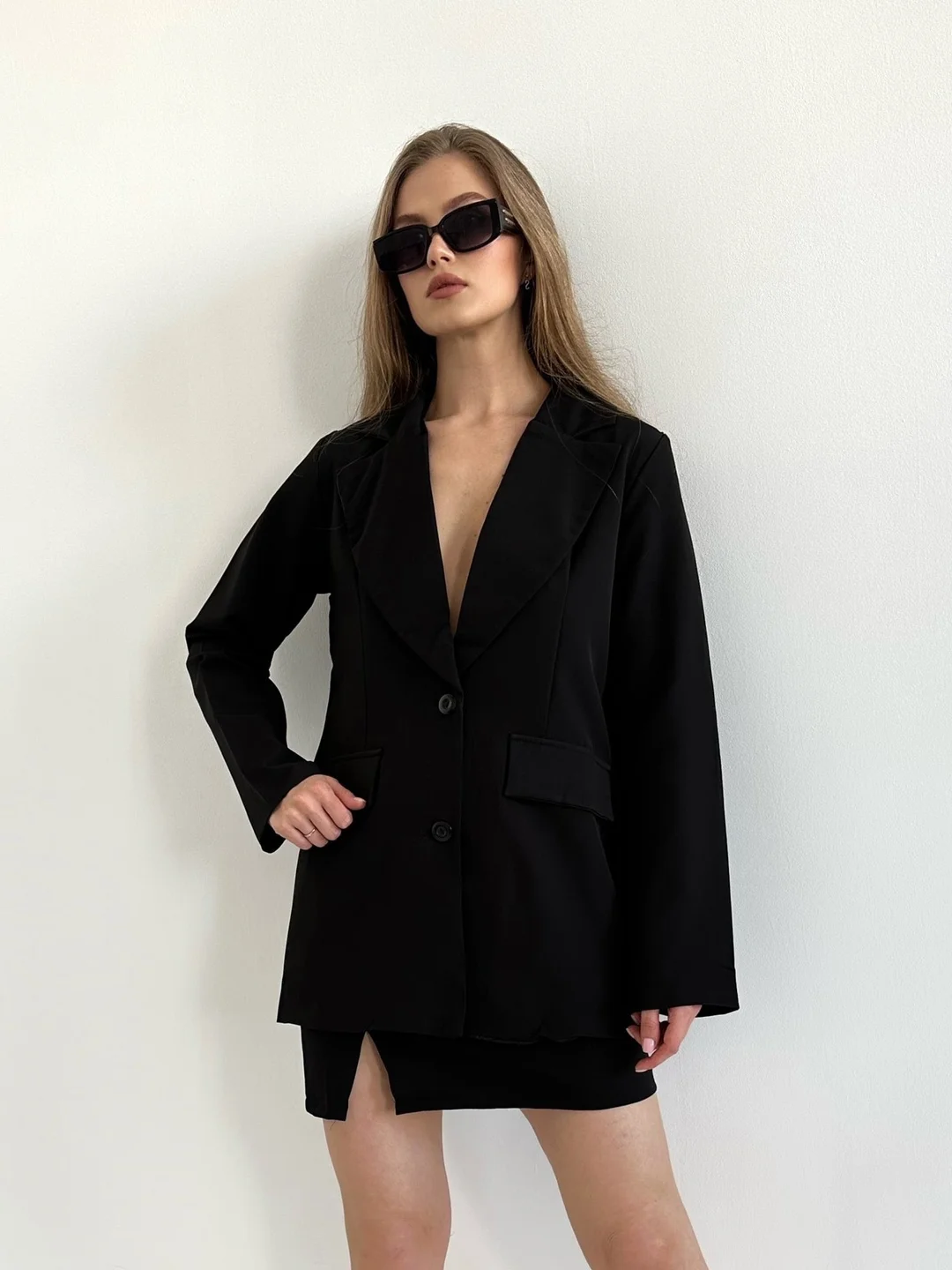 Угольный пиджак женский oversize / Пиджак оверсайз офисный классический