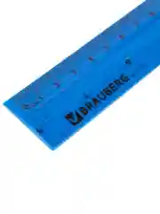 Линейка пластиковая 20см BRAUBERG Crystal Vivid, непрозрачная, ассорти зел/кр/желт/син