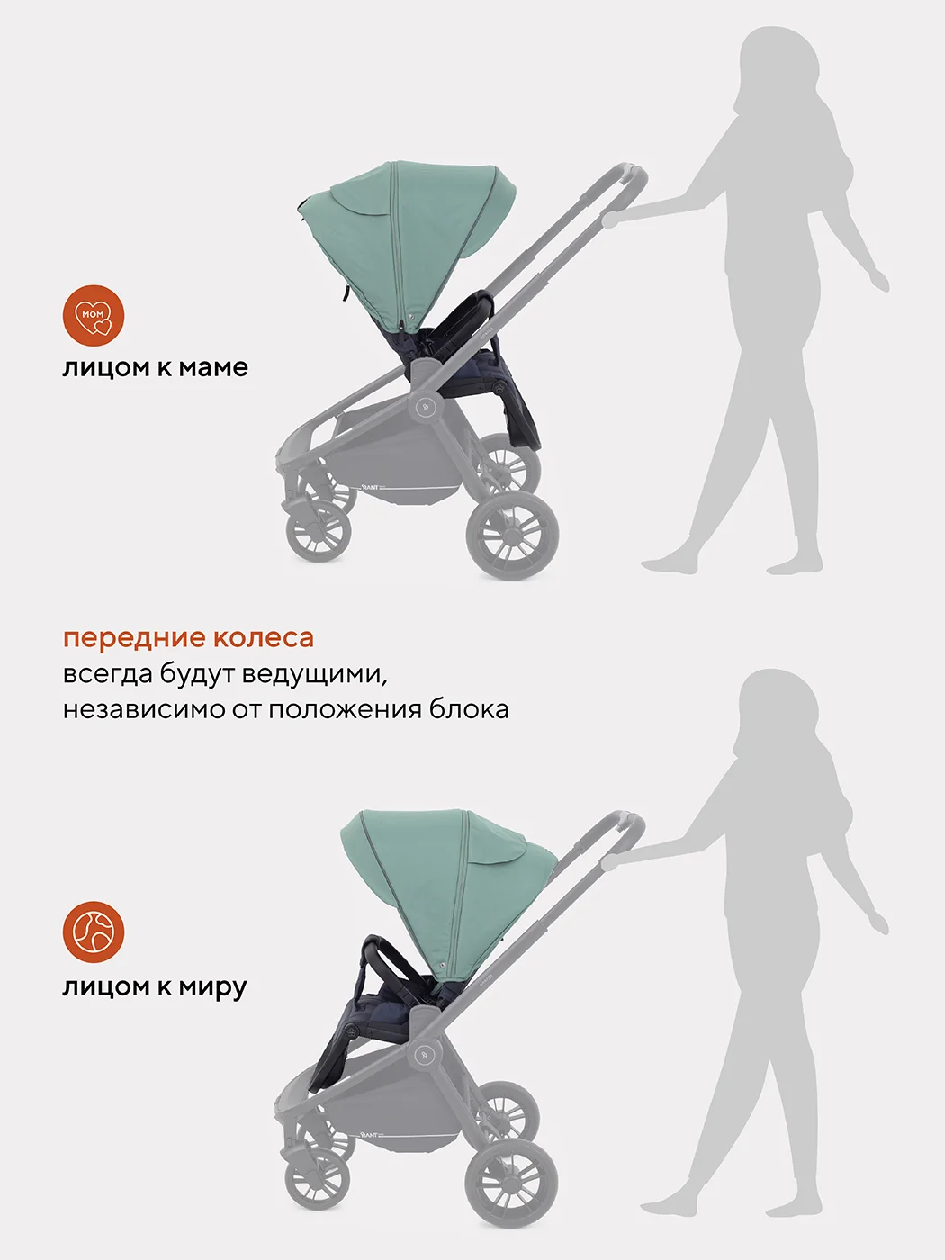 Зеленый коляска детская RANT basic ENERGY 3в1
