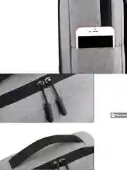 Серый рюкзак для ноутбука, портфель школьный