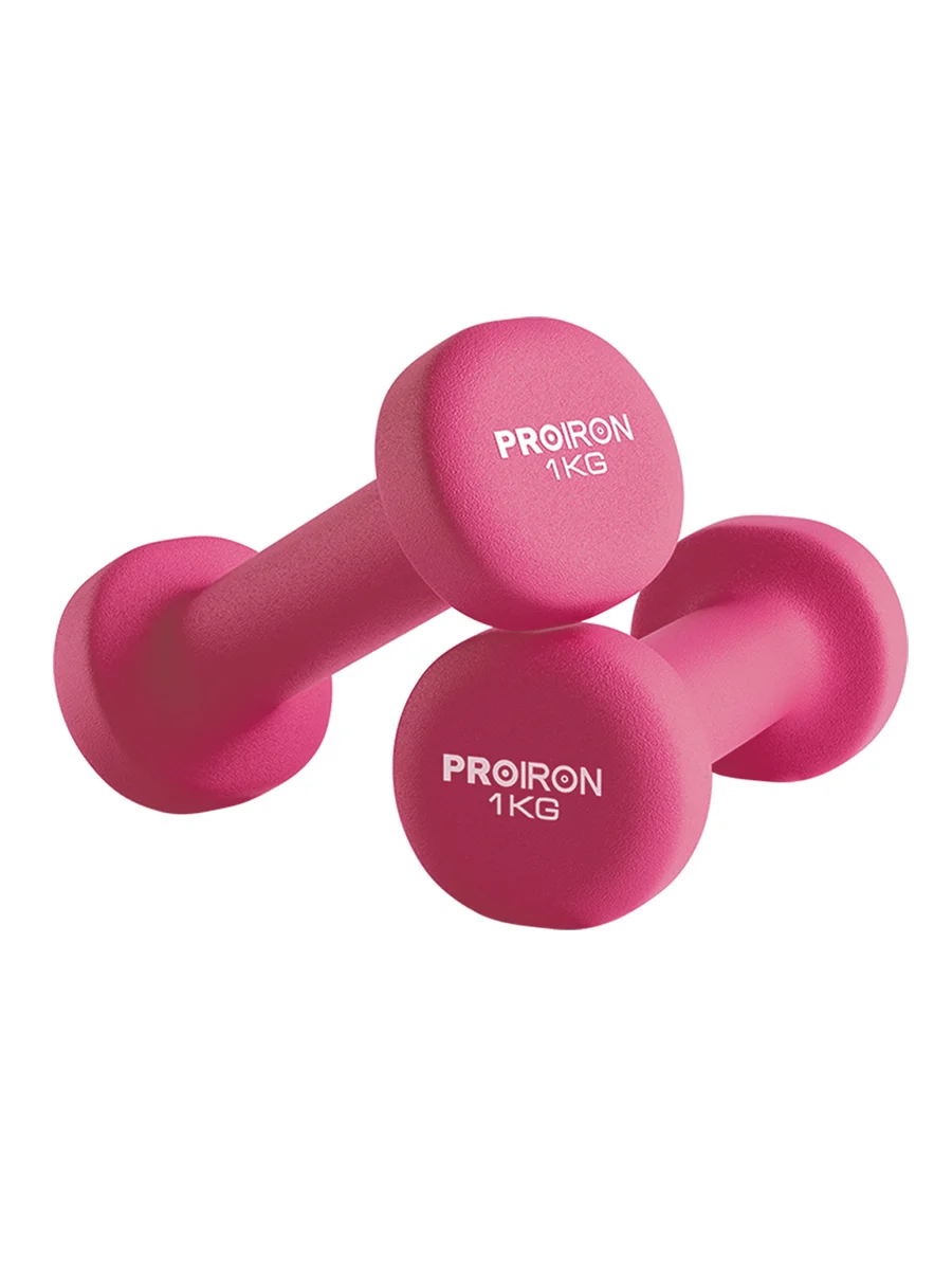 Гантели 1 кг, PROIRON, неопреновые, 2 штуки