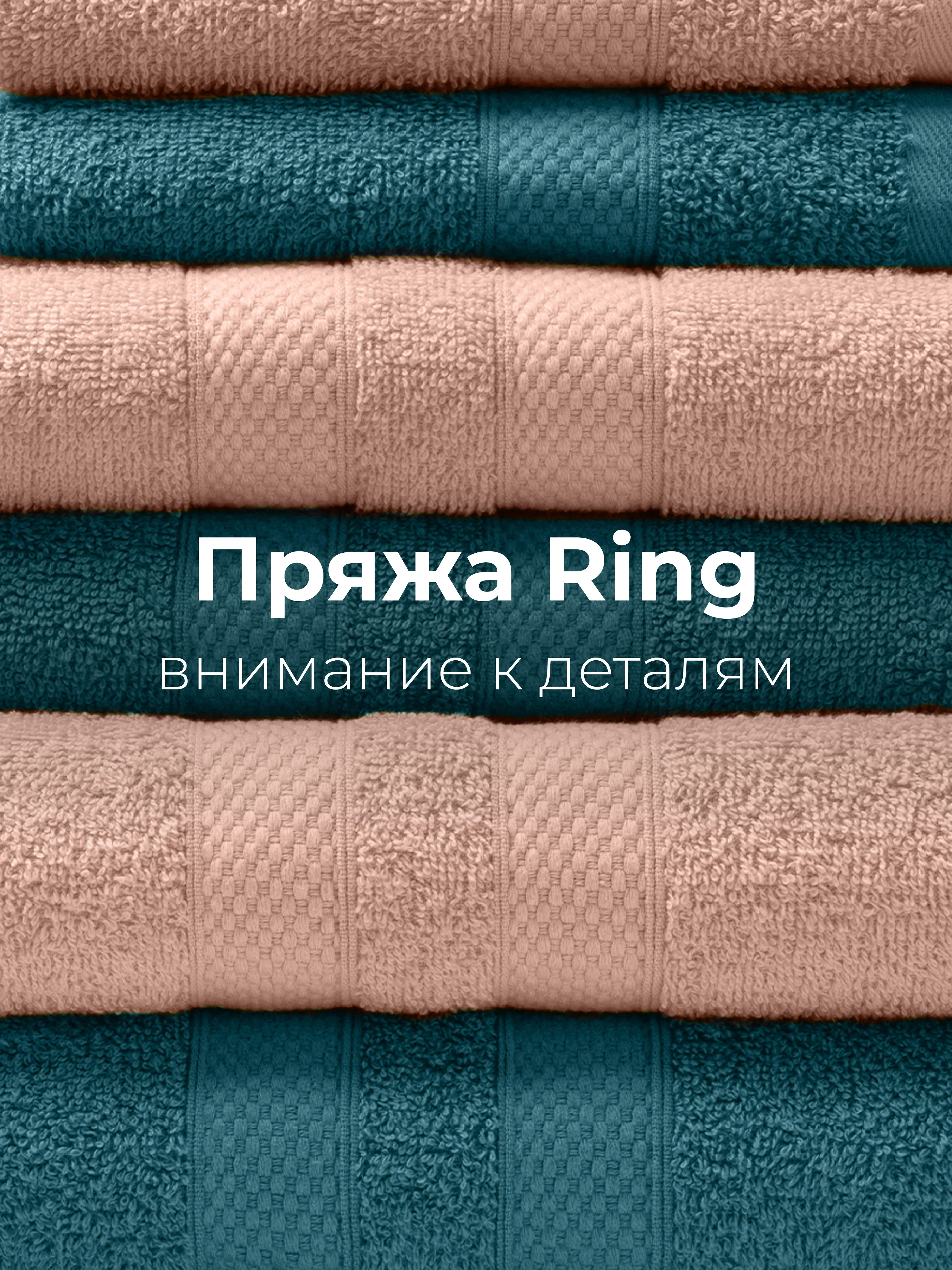 Бирюзовый набор махровых полотенец 6 штук хлопок