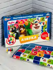 Развивающая настольная игра для ребенка ходилка бродилка домовой Буба азбука буквы мульт