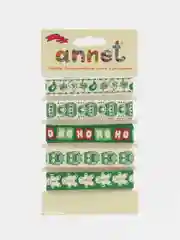 Молочный набор декоративных лент с рисунком Annet.хлопковые ленты ширина 16мм,5 отрезов длина по 1м
