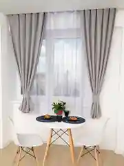 Шторы короткие комплект из габардина 190 х 145 см для кухни гостиной спальни балкона дома