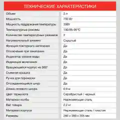 Термопот Starwind STP2850, серебристый/черный, 5 л, 750 Вт