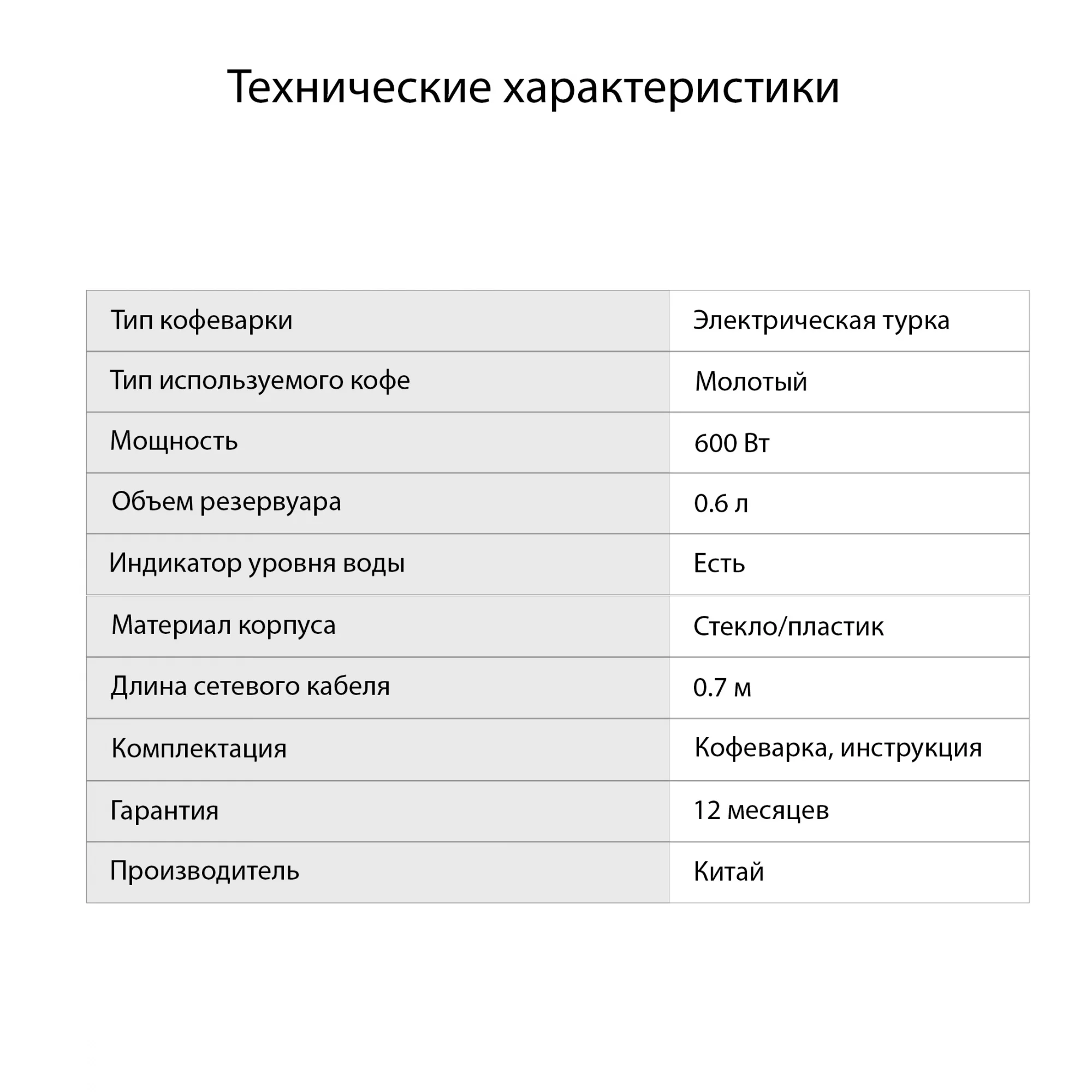 Электрическая турка Starwind STG6051, 600 Вт, черная