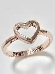 Розовый кольцо  "Сердце" с гравировкой "Best Friends" для подруг, парные кольца
