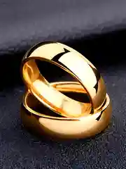 Золотой кольцо обручальное, стальное, унисекс, 6 мм