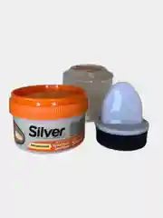 Крем-краска для обуви с губкой, Silver, черная и бесцветная