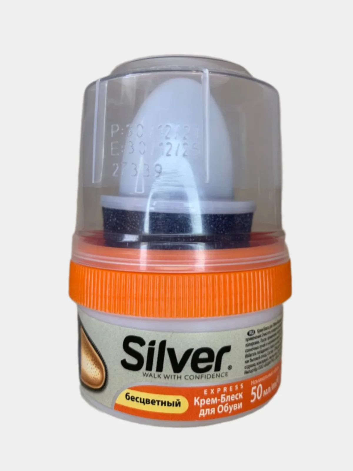 Прозрачный крем-краска для обуви с губкой, Silver, черная и бесцветная