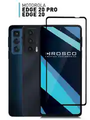 Стекло для Motorola Edge 20, 20 Pro защитное ROSCO прозрачное олеофобное с черной рамкой