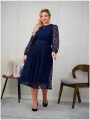 Индиго платье женское, большие размеры