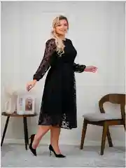Черный платье женское, большие размеры